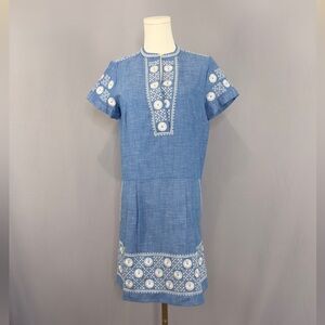 Blue Chambray Dress with Detailed Embroidery Perfect Boho Style Awaits You!